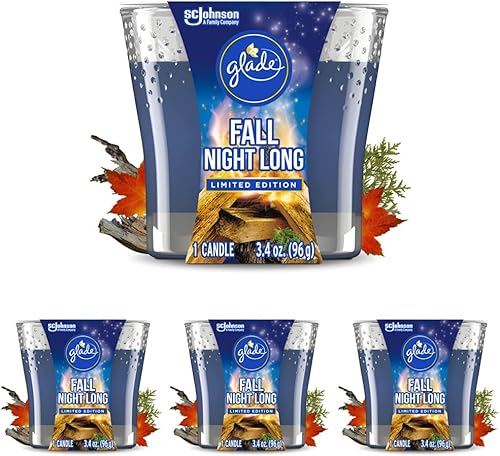 Glade Tarro de vela, ambientador, noche de otoño, 3.4 onzas (paquete de 4) disponible en Yaxa Peru