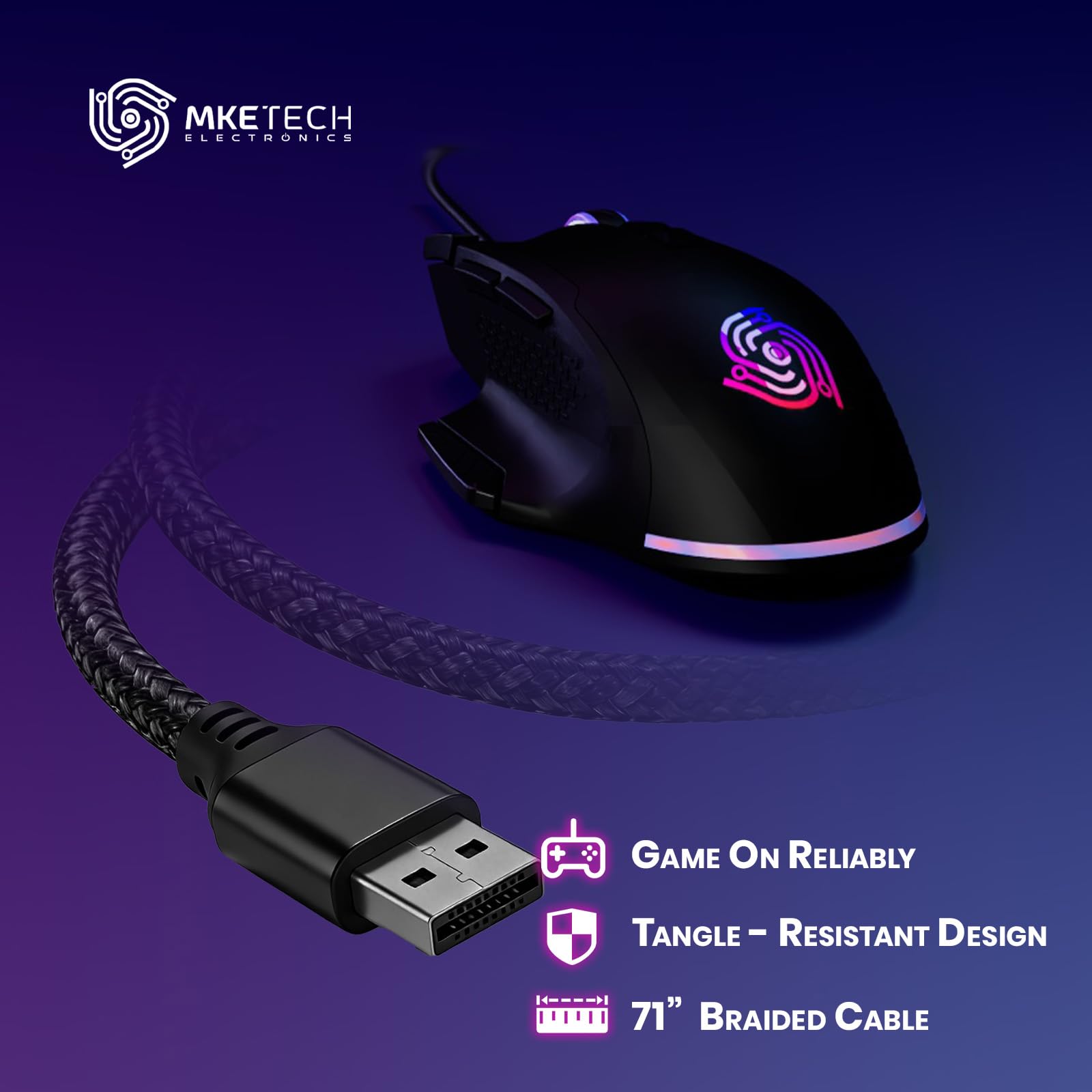 Przewodowa mysz do gier – mysz komputerowa USB z 8 programowalnymi przyciskami, 6 regulowanymi DPI, przełącznikami mechanicznymi, przyciskami szybkiego ognia i snajpera, kompatybilna z komputerem PC i