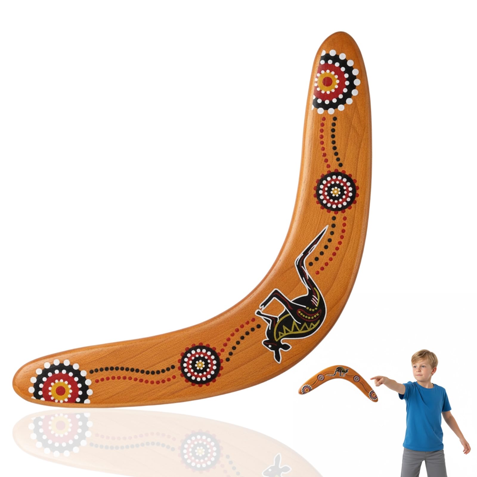 GYTFOG Handmade Boomerang, Easy to Throw Flying Ring V Shaped Boomerangers Unique Design