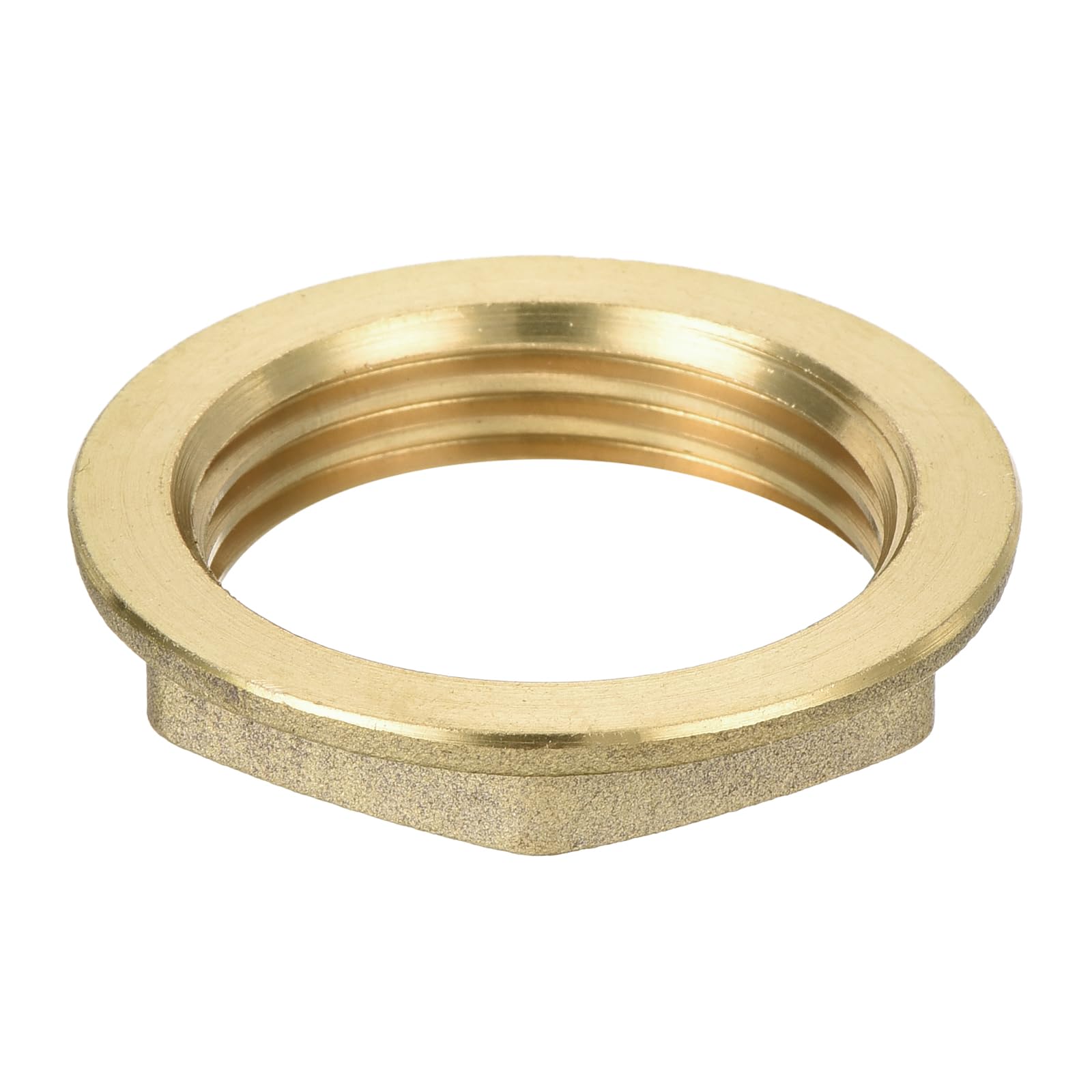 uxcell G1 Pipe Fitting Hex Flange Lock Nut Locknut Female Threaded Fastening Thin Nut for Plumbing, Brass 1Pcs