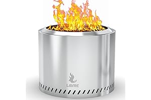 19.5-Inch Stainless Steel Smokeless Fire Pit: Create Cozy Outdoor Ambiance