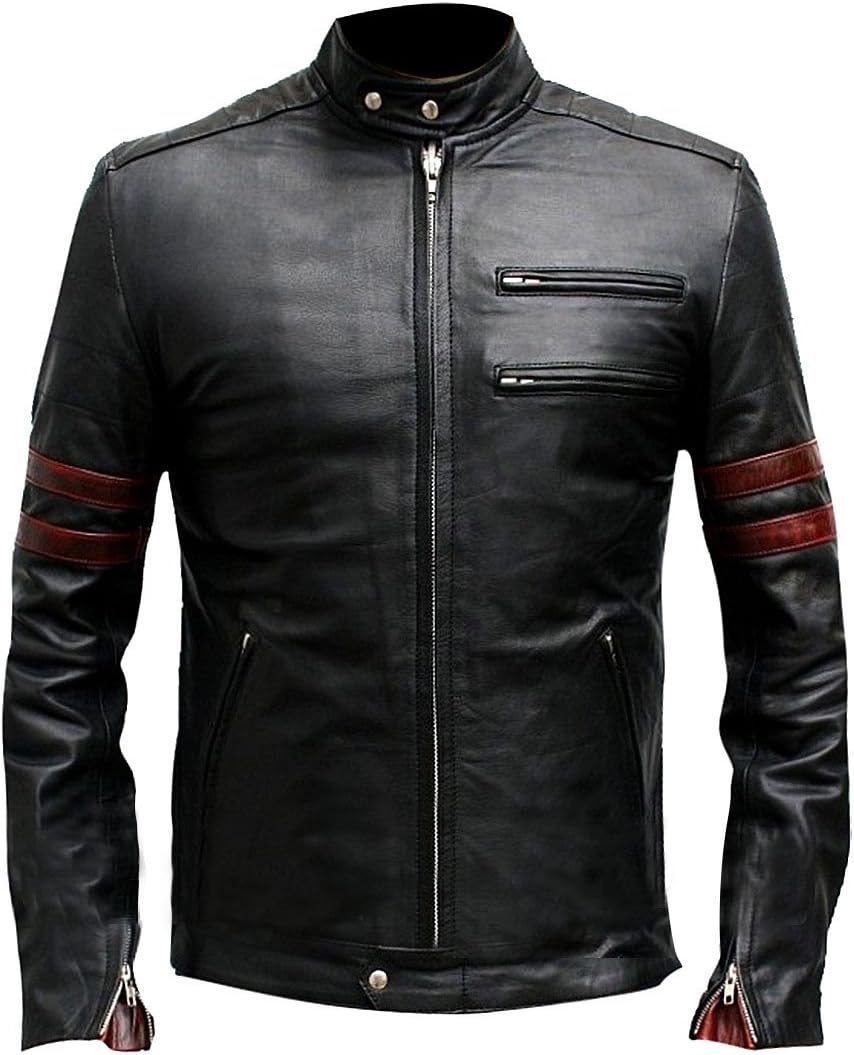 Zouq Fashion Hybrid Mayhem Fight Club Black Genuine Leather Jackets_Black_Large