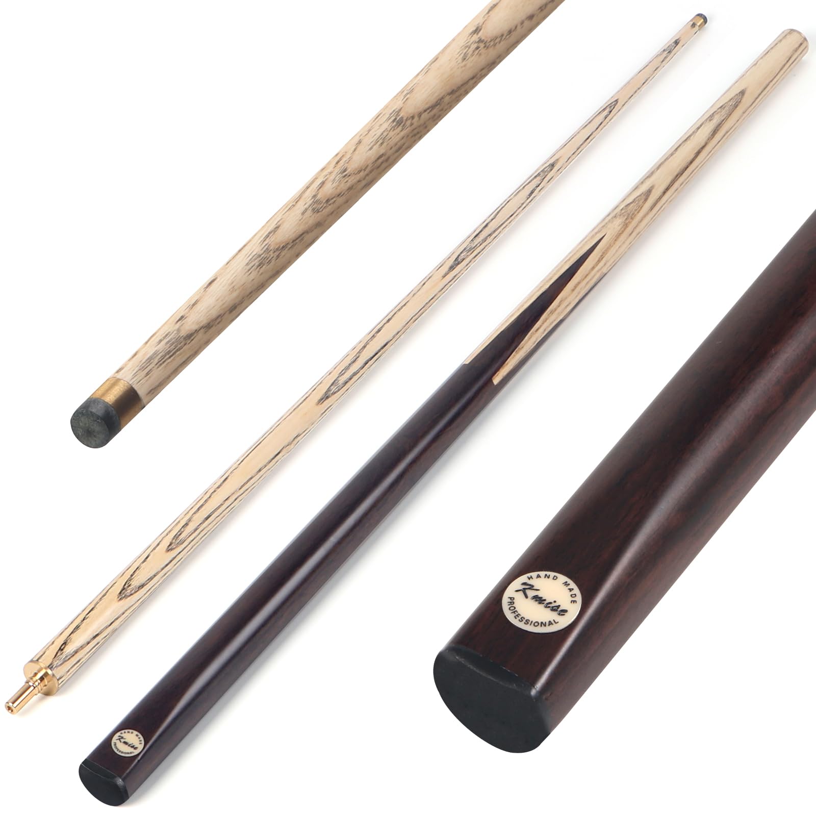 Kmise Pool Cue Set of 3-57'' Cue Stick with 9.5mm Pro Tip, Handcraft, Made of Maras, Black Walnut, and Chacate Preto Wood, Bar or House Use for Men or Women, Pool Sticks for Adults