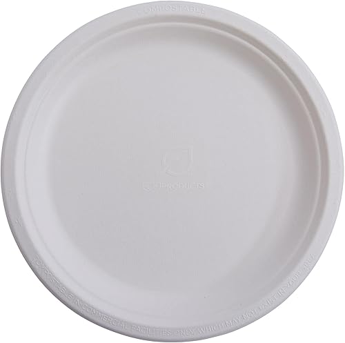 Eco-Products, Platos de caña de azúcar, Blanco, 1000