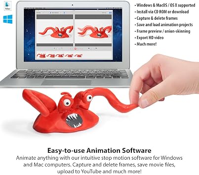 Complete HD Stop Motion Animation Kit | Stop Motion Animation Software with Full HD 1080P Camera, Animation Software & Book (Windows & OS X)