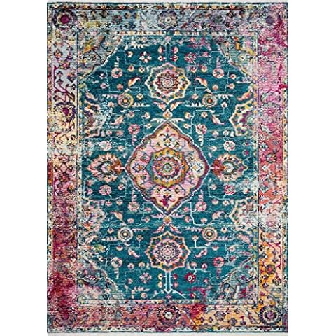 Loloi Silvia X Justina Blakeney Collection Area Rug, 2'6" x 4', Teal/Berry Cover
