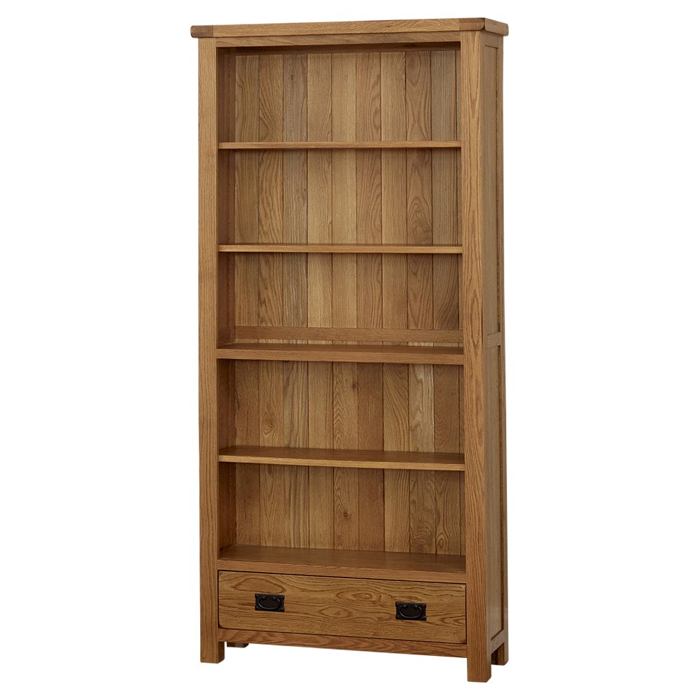 The Furniture Market Rustic Oak Large Bookcase