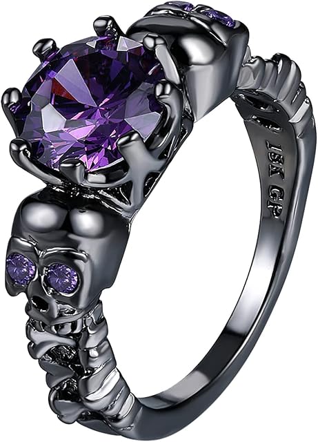 Vintage Rings for Women, Punk Skull Gothic Retro Women's Rings Women Men's Halloween Jewelry Women's Valentine's Day Present for Girlfriend Wife Special Occasion