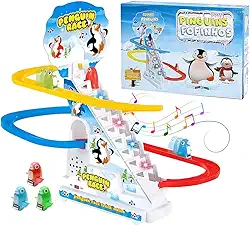 Brinquedo Infantil Escorrega de Pinguim Playground Musical