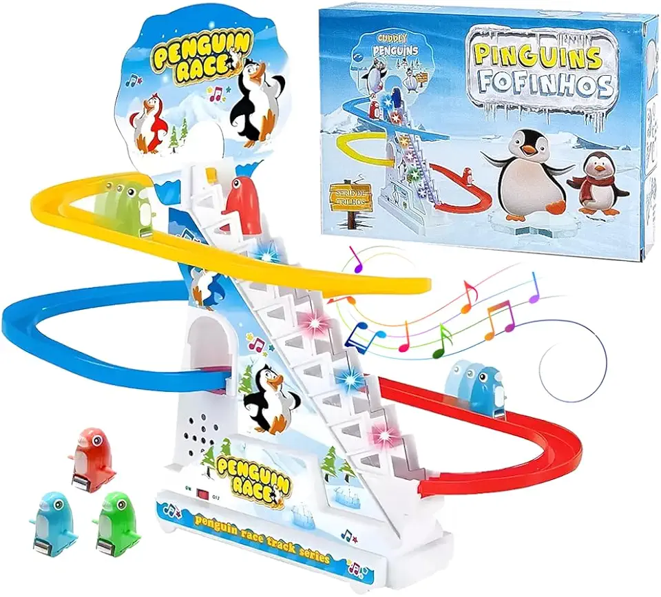 Brinquedo Infantil Escorrega de Pinguim Playground Musical