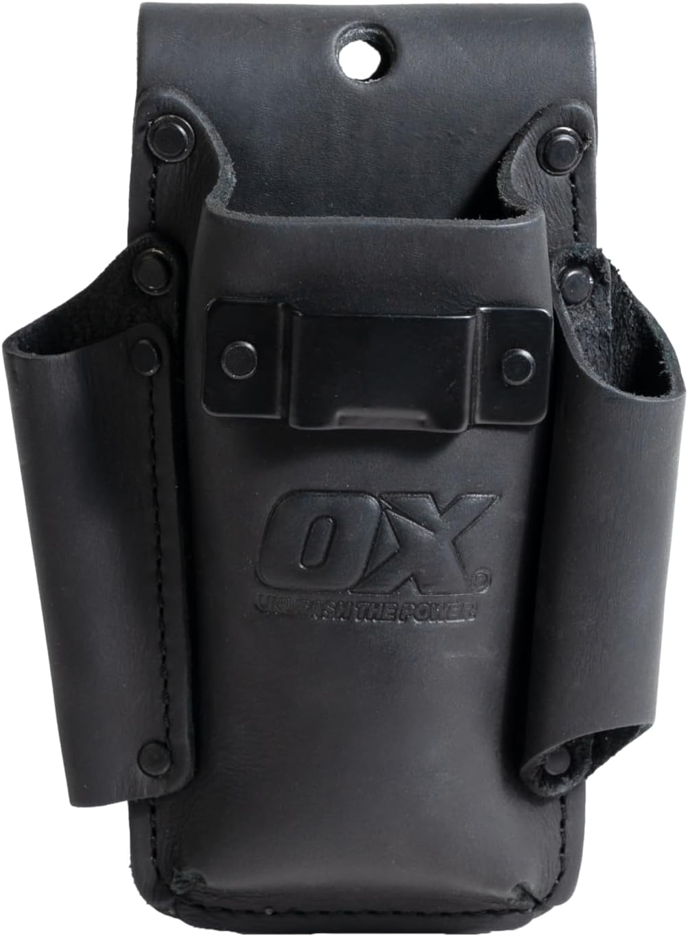 OX Tools Ultimate Leather & Nylon Compact Tape Measure Knife Pencil Holder, Everyday Carry Top Grain Leather & Kevlar Reinforcements