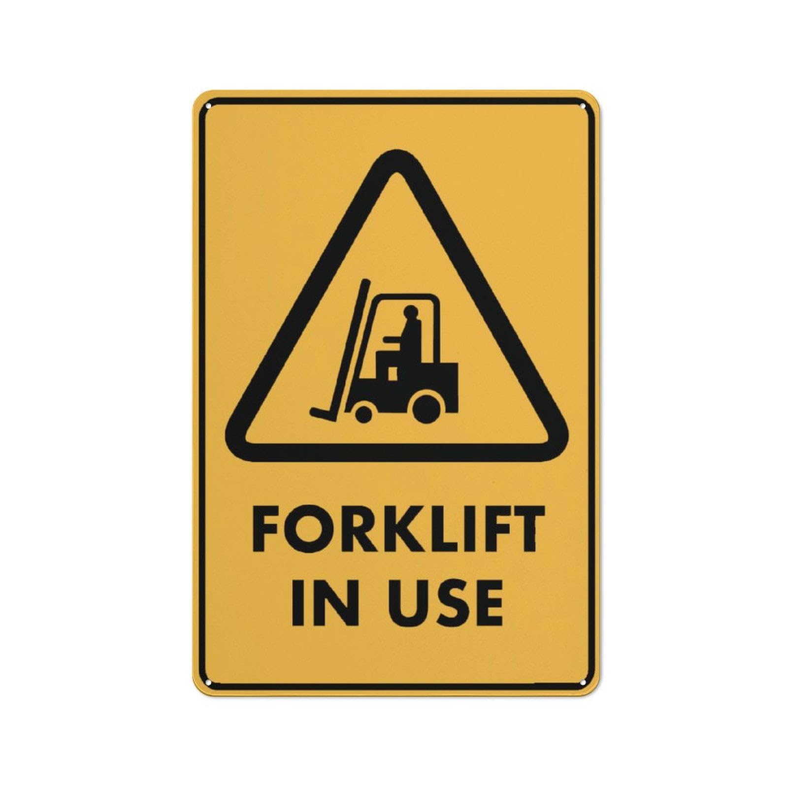 Peiyeety A04 Caution Forklift In Use Sign 12X8 Inch Aluminum Uv Ink Printed For House And Business