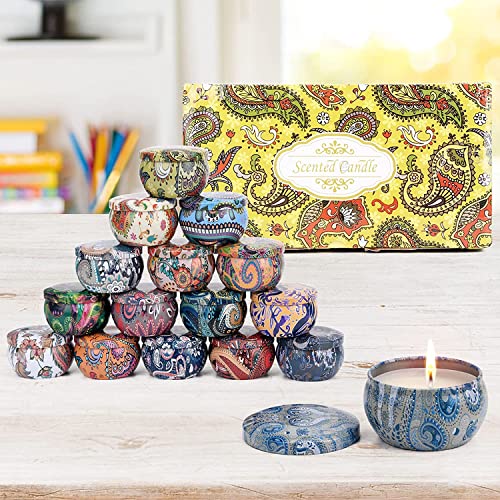 Wuna Scented Candles Gifts Set 16 Pack Soy Wax Travel Tin Jar Candles For Home 2.5 Oz Aromatherapy Candles Gift For Mom For Christmas, Birthday, Thanksgiving, Mother's Day #TOP5