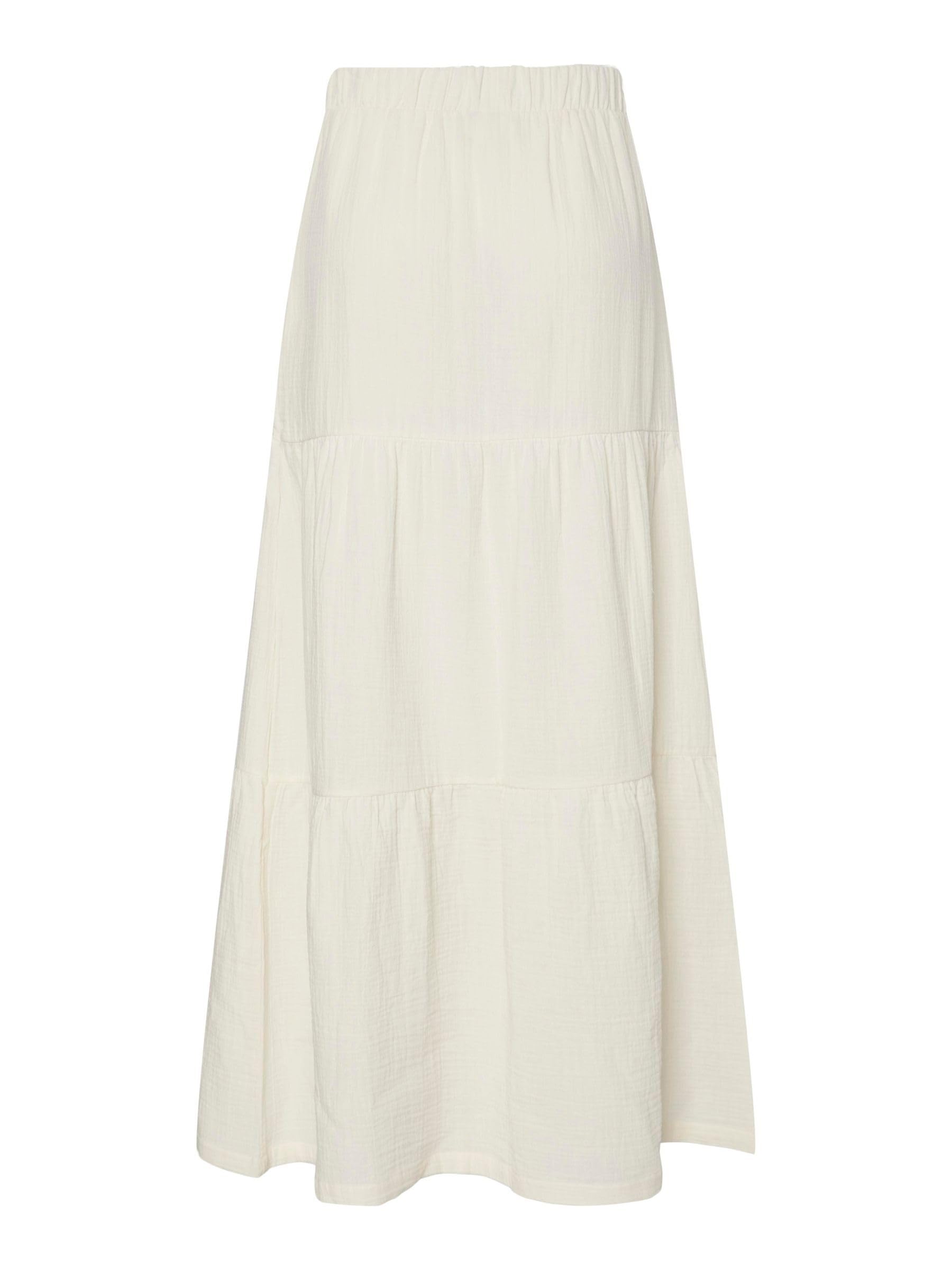 PIECES Pcsikka Hw Maxi Skirt WVN Noos Rock, Cloud Dancer, M