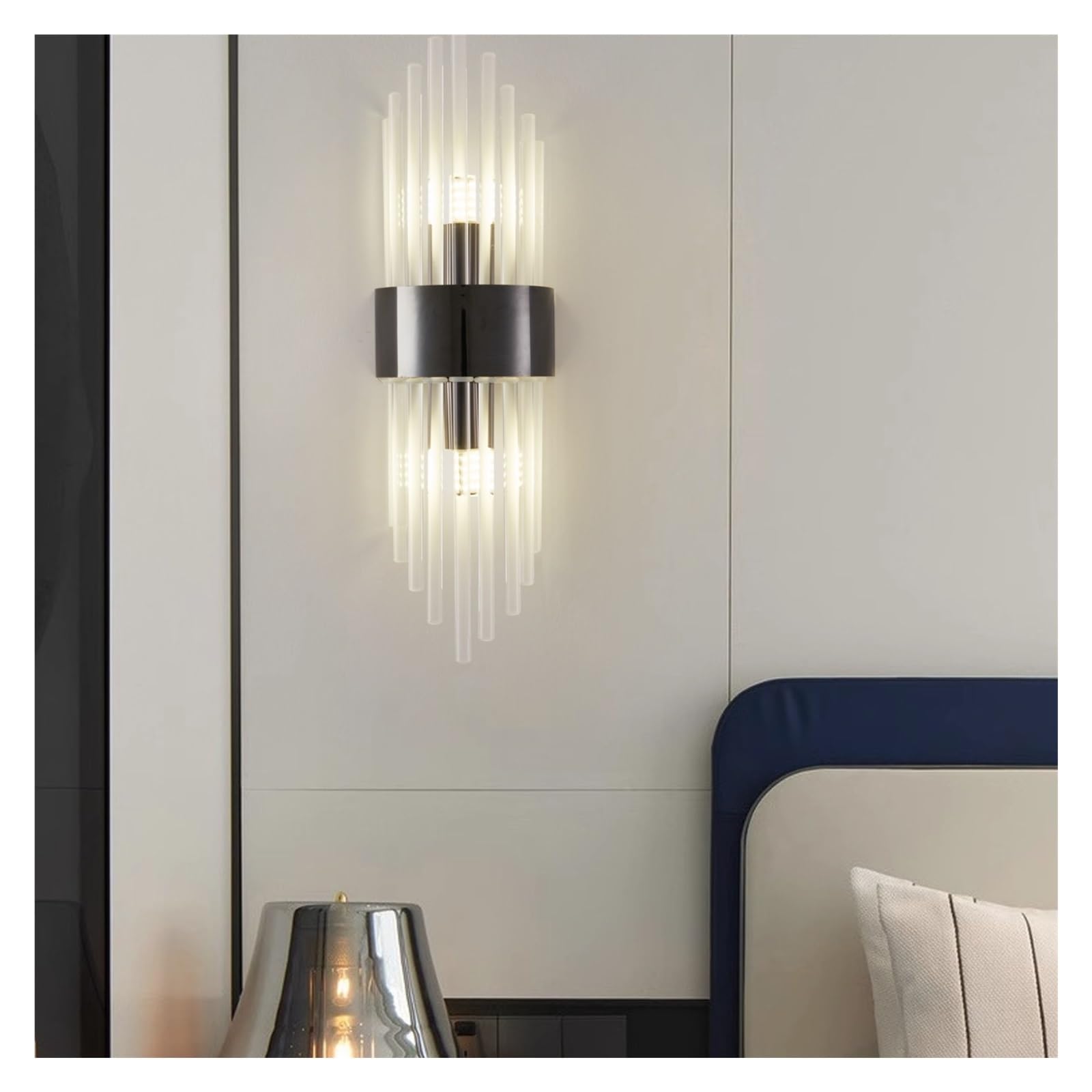 Aplique De Pared Cristal Acero Inoxidable Dorado/negro For Sala Estar, Dormitorio, Cocina, Iluminación Decorativa For El Hogar, Fuente Luz G9 Ajuste Flexible
