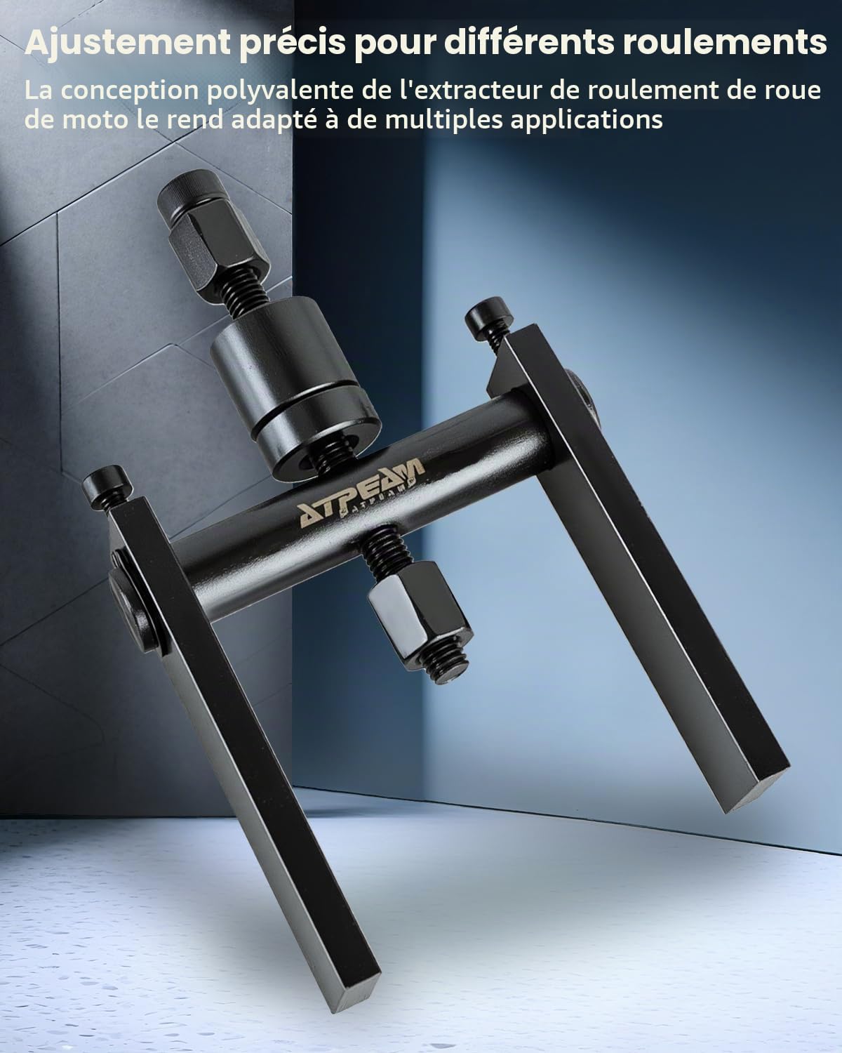 ATPEAM Extracteur de Roulement Moto 10 Pièces, Kit d’Extracteur de Roulement Intérieur Ø8–25mm avec Coffret, Outil de Démontage de Roue Moto