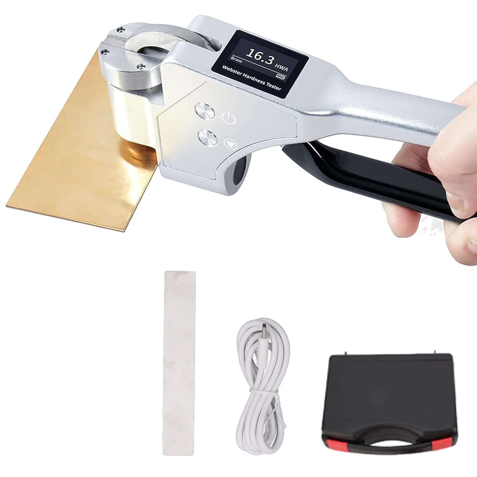 Eoweiot Digital Hardness Meter Gauge, Webster Hardness Tester with Auto Data Storage, Measures 0-20 Hardness for Metal Materials