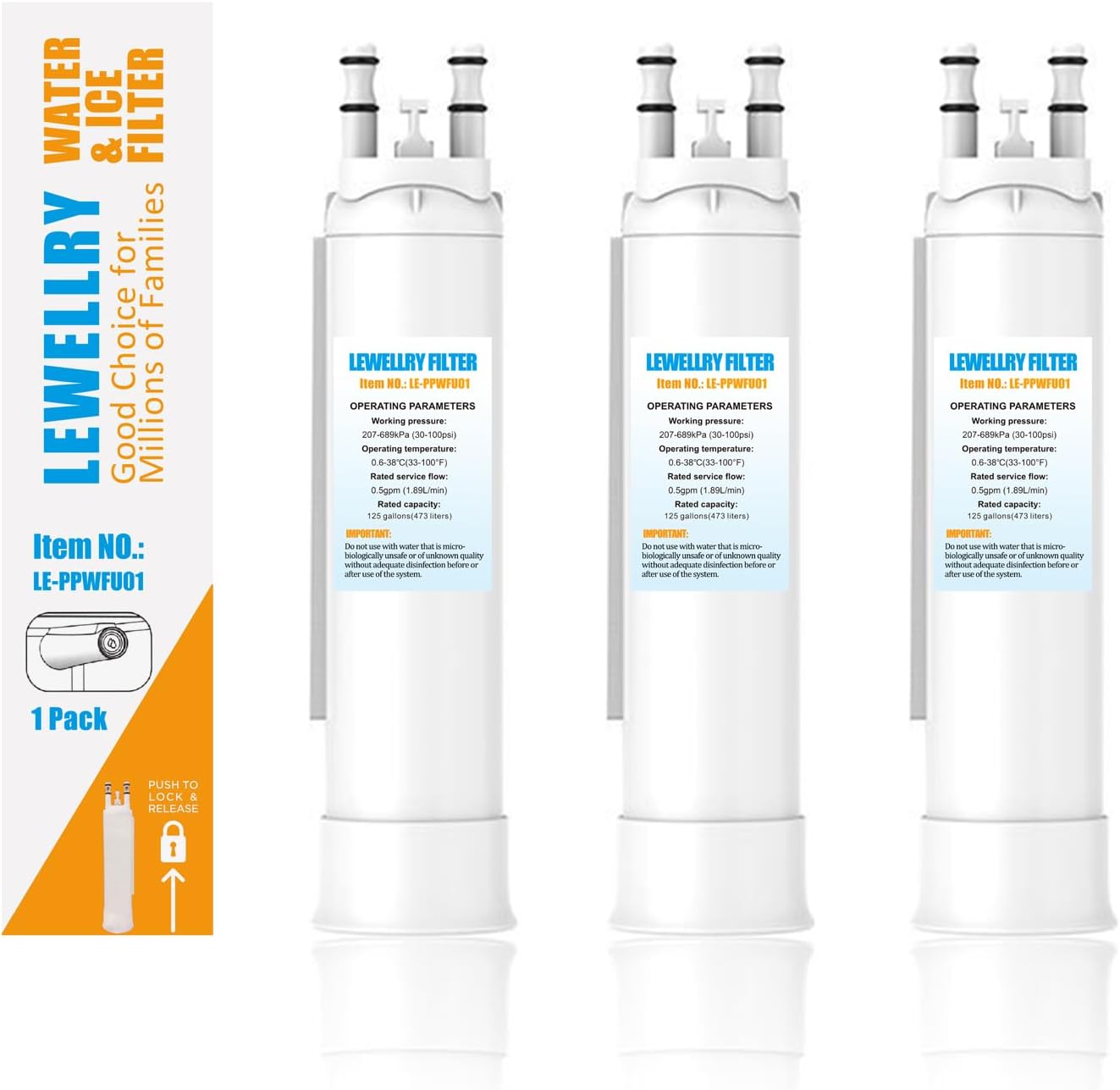 PWF1 Water Filter Compatible with Frigidaire FPPWFU01 Purepour PWF1 Water Filter,EPPWFU01