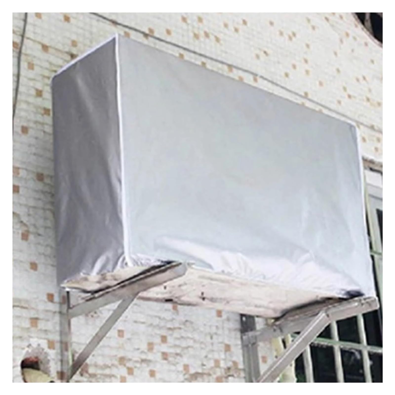 Coperture per condizionatori da esterno, Copertura for condizionatore d'aria in tessuto Oxford bianco argento, dimensioni multiple(80x30x57cm)