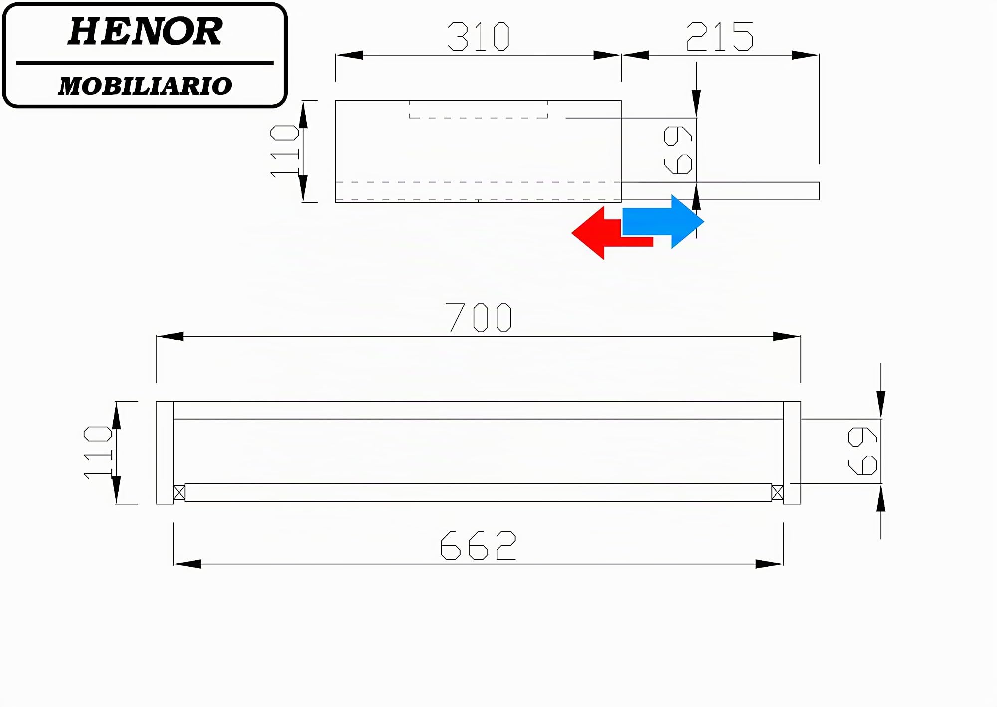 Henor Support Clavier Plateau Bois Coulissant 70 x 31 x 11 cm sous Bureau sous Table Blanc
