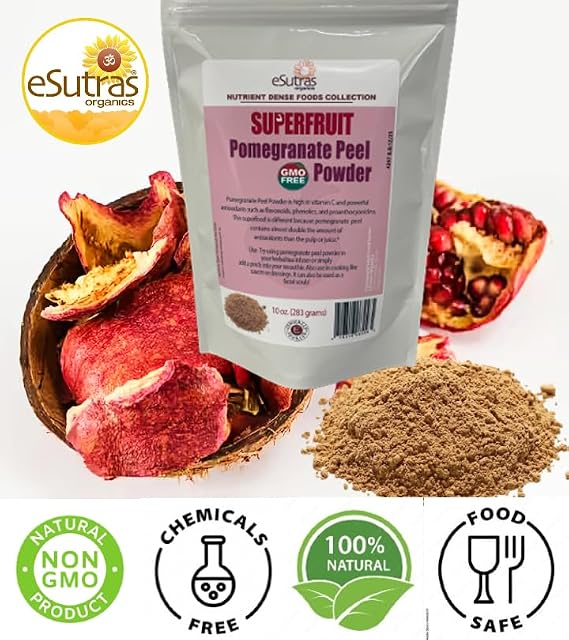 eSutras Organics Pomegranate Peel Powder Superfood, 10 Ounces