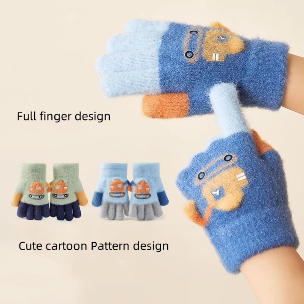 Kids Winter Gloves Toddler Warm Full Finger Knitted Mittens for Girls and Boys - Image 4