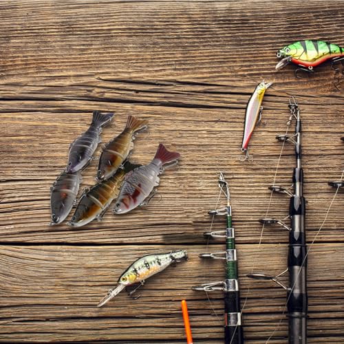 Leurres de pêche imitation réaliste 10 cm en plastique dur multi-sections - 7