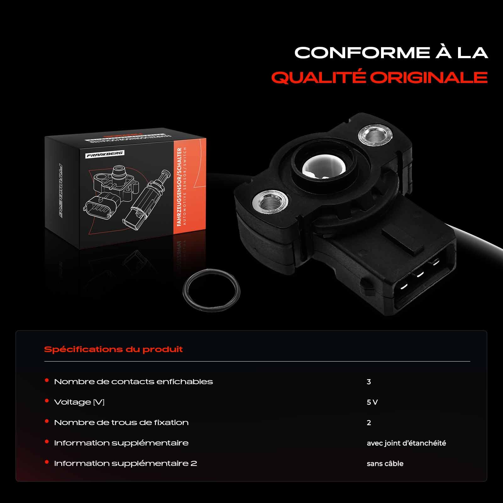 Frankberg Capteur de position du Papillon Compatible avec Série 5 E39 Z3 R.o.a.d.s.t.e.r E36 Série 3 Compact E36 Série 3 Cabriolet E36 Série 5 E34 Remplacer# 13631726591