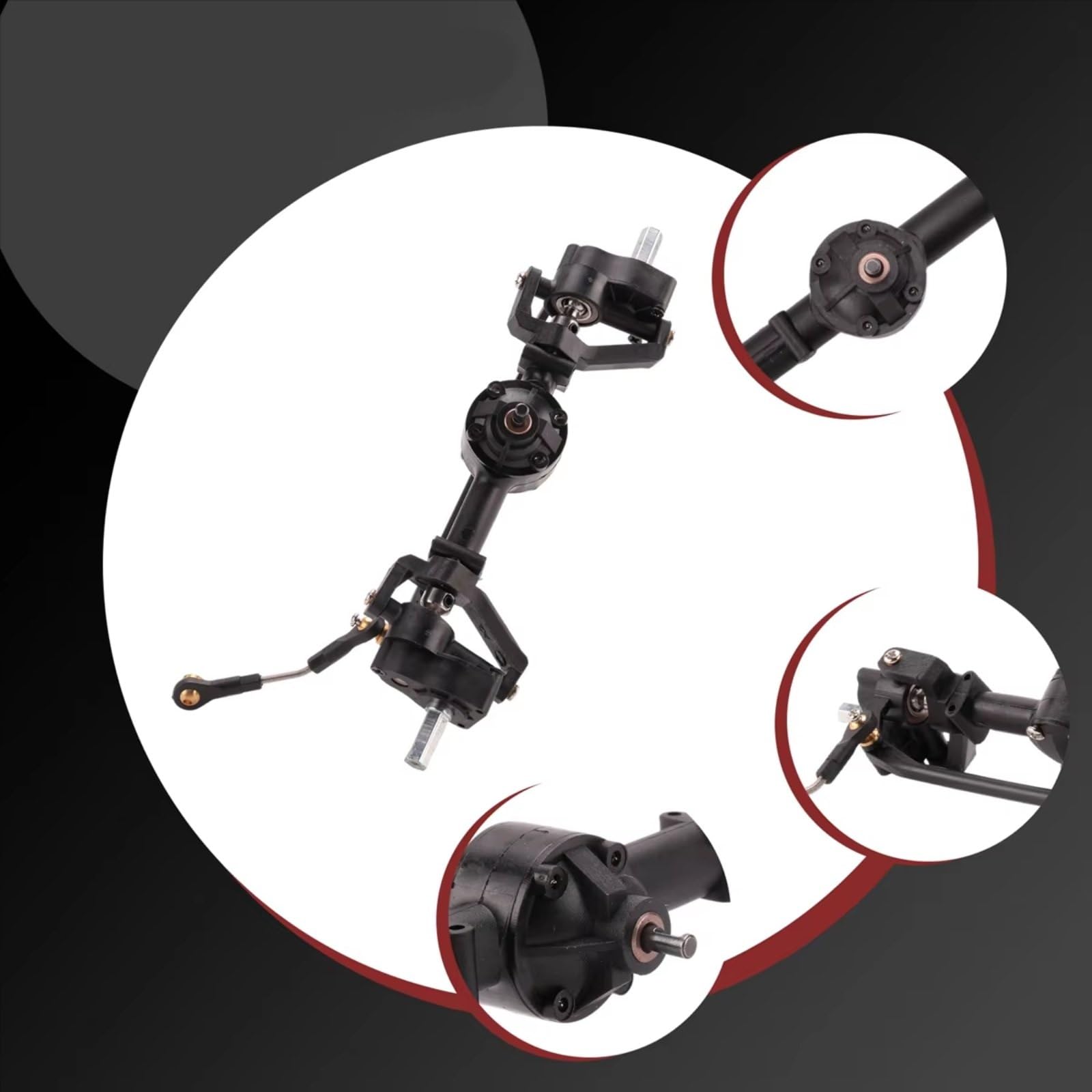 Compatible con WPL C14 C24 C24-1 C34 C44 B14 B24 1/16 RC Car Upgrade Parts Modification Repuesto 2 Piezas Eje De Portal Delantero Y Trasero Piezas