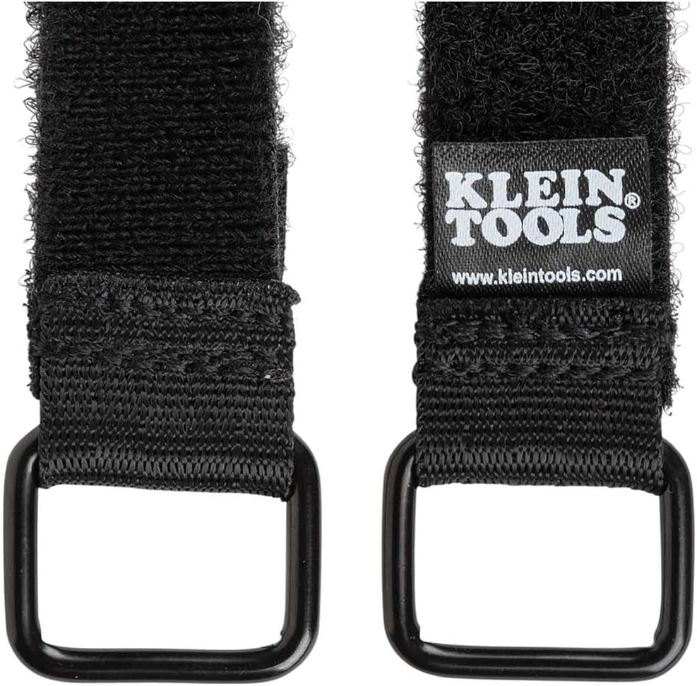 Klein Tools 450-600 Cable Organizer, Hook and Loop Cinch Strap Ties, Includes (2) 6-Inch, (2) 8-Inch, (2) 14-Inch Straps, Black
