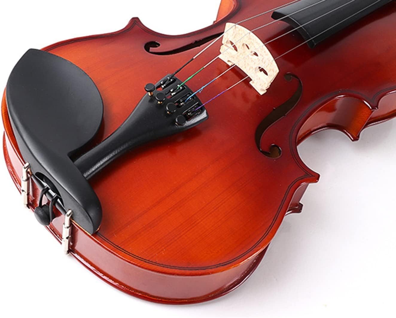 Violino 4/4 a grandezza naturale, violino in legno massello per adulti, studenti, custodia rigida, archetto, colofonia inclusa, violino per principianti, avanzato,4/4