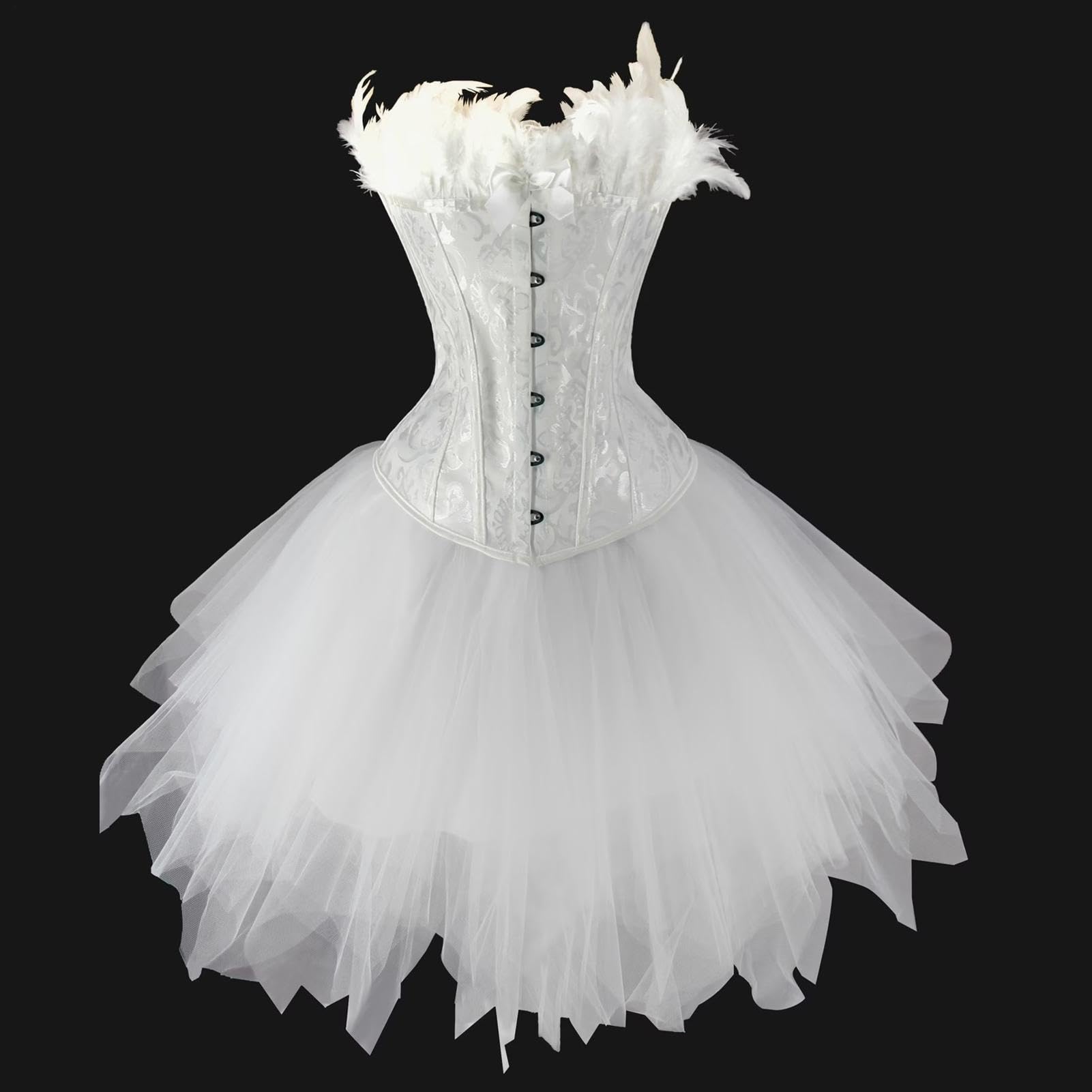 Generisch Vestito da cigno bianco, più pezzi, romantico