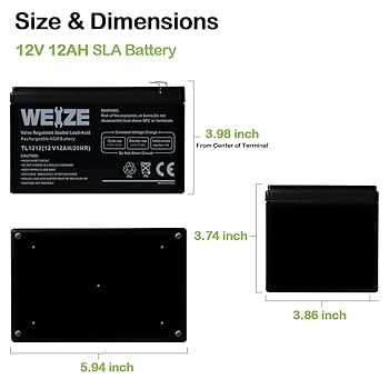 Energize様 Amazon.com: WEIZE 12 Volt 12 Ah Rechargeable Battery with F2