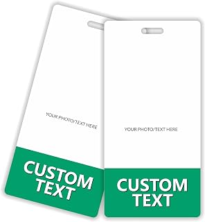 Customizable Badge Buddy - Surgical Green Vertical Over Size 100 Pack -Multiple Colors and Fonts Print On Both Sides Durable and Water Resistant Ideal for Teachers, Nurses, Doctors, Healthcare