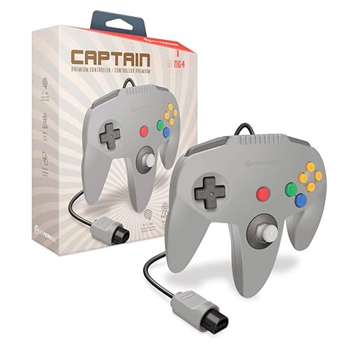 Hyperkin - "Captain Premium Controller for Nintendo N64 (Gray) - Retro Original style USB Controller
