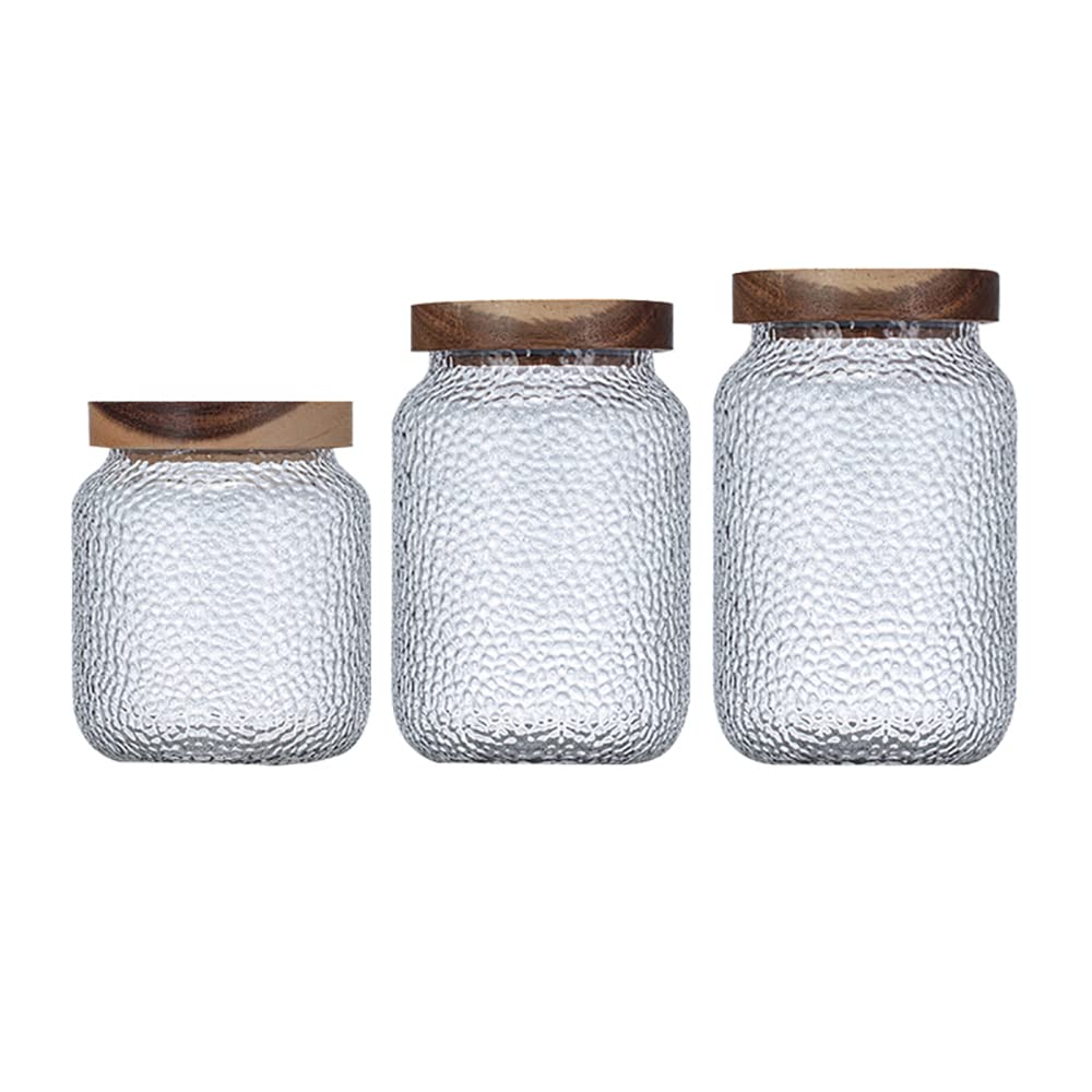 Barattolo, barattoli di vetro, barattoli for alimenti, barattolo di vetro ermetico, contenitore for alimenti con coperchio ermetico in legno for tè, chicchi di caffè, zucchero candito, spezie for bisc