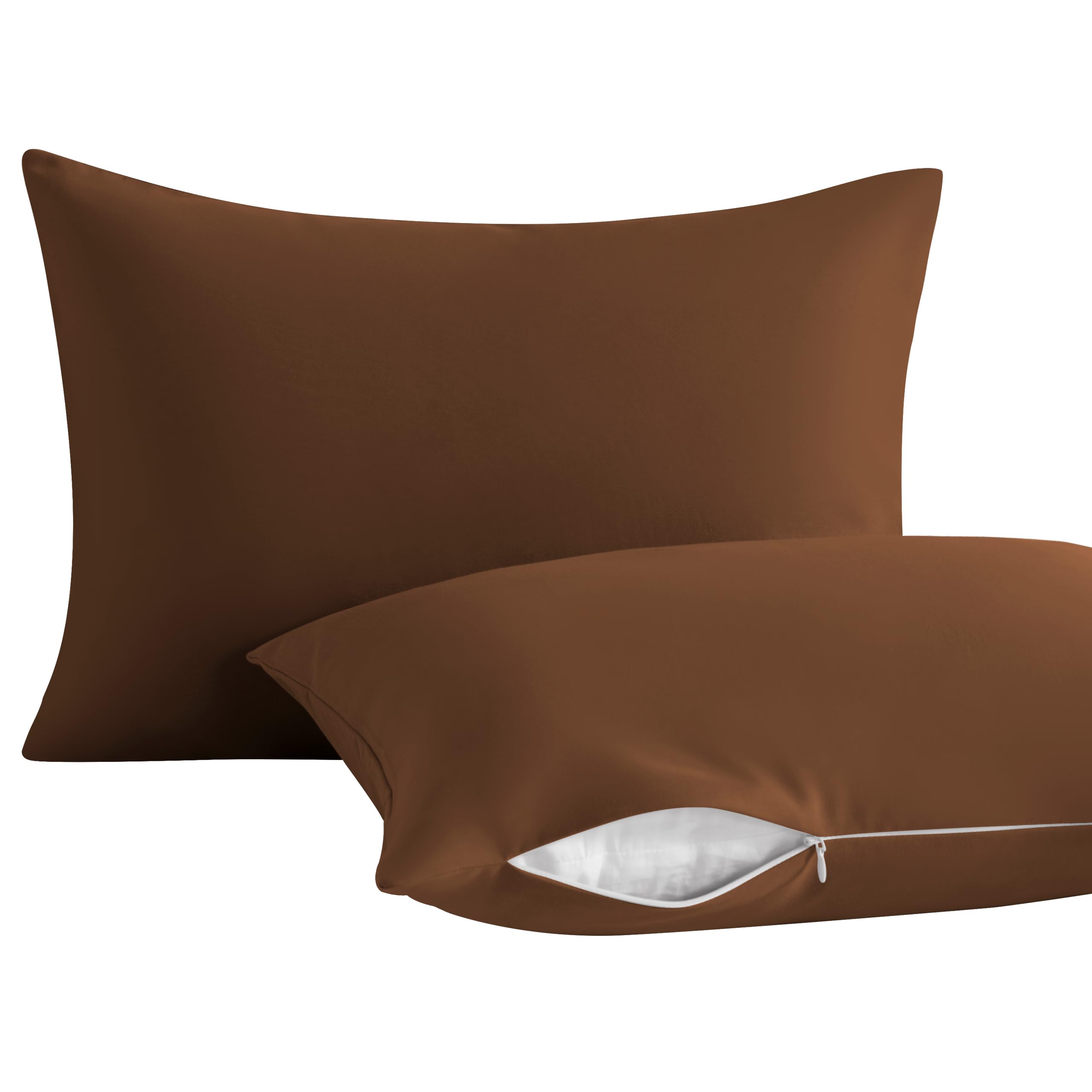 NTBAY Toddler Pillows with Pillowcases Set, 4 Piece 13 x 18, Brown