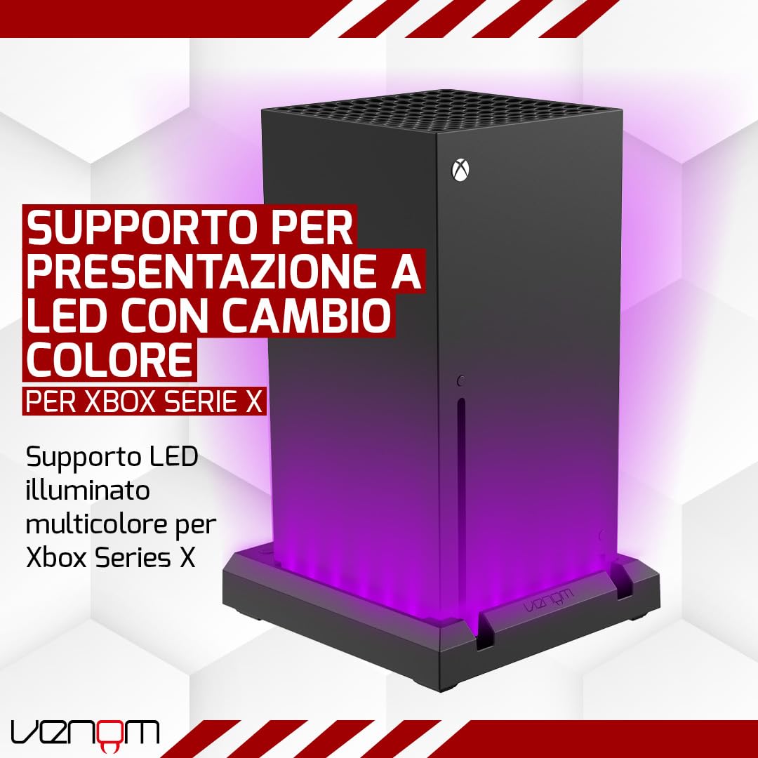 Venom Supporto console illuminato a LED multicolore (Xbox Series X) (Xbox Series X)