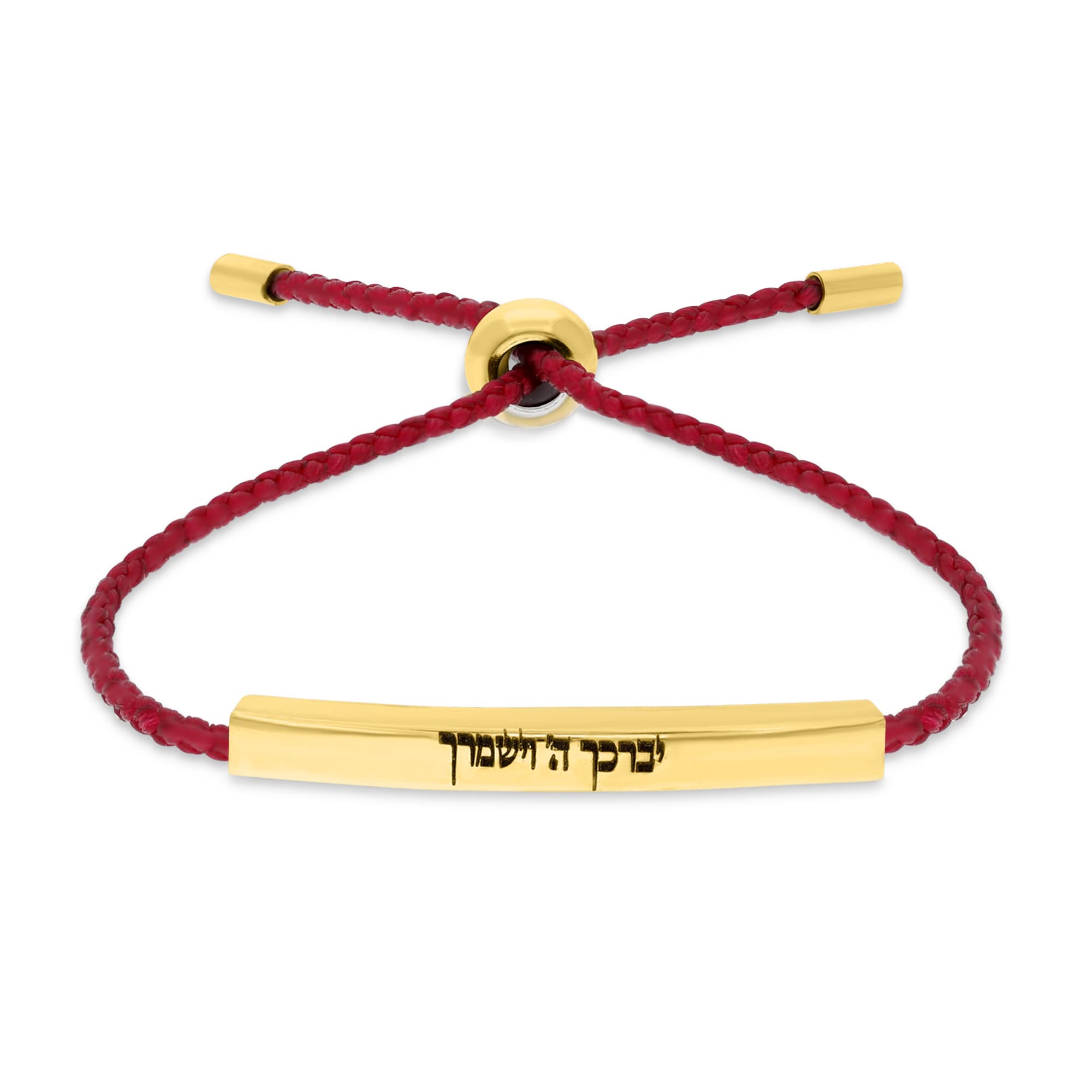GenericRed Thread Rachel's Tomb Blessed Wool Bracelet With 18K Gold Bar Priestly Blessing/Shema Israel/This Too Shall Pass String Bracelet