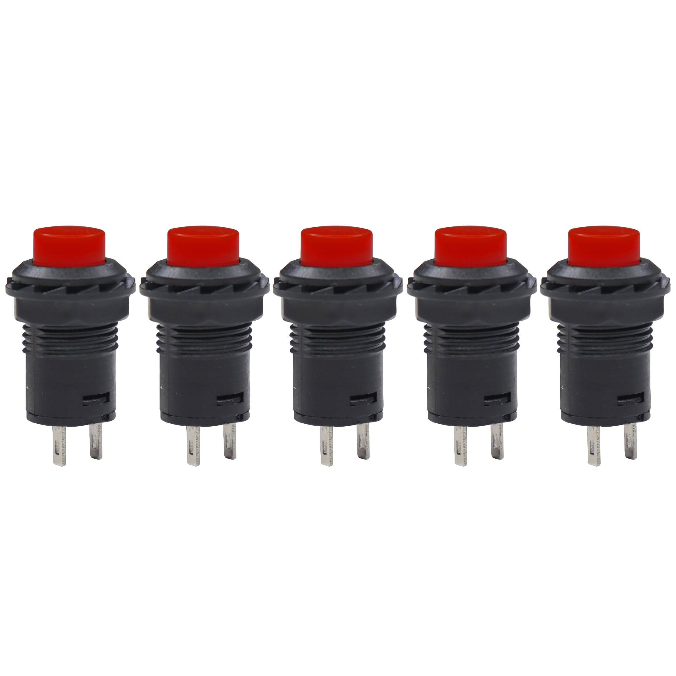 Electronic Spices 12mm Round Red Color SPST Momentary Push Button Switch (Pack of 5)-picture-34