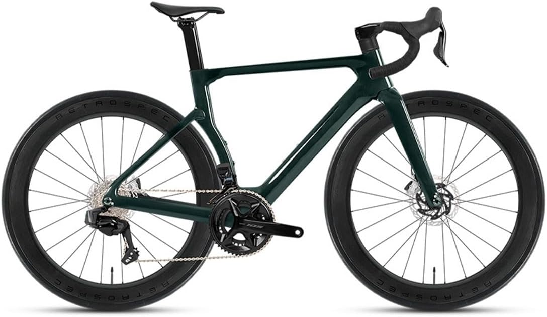 3K Carbon Road Bike Frameset 700c Racing Bike Frame 43.5/46/48/50/52/54cm Lightweight Disc Brake Frame Thru Axle 12 * 100/12 * 142mm，with Fork and Handlebar