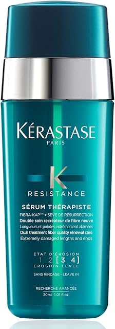 Kérastase Resistance, Strengthening & Healing Serum with Heat Protection, For Over-stressed & Very Damaged Hair, With Fibra-Kap, Sérum Thérapiste, 2x15ml