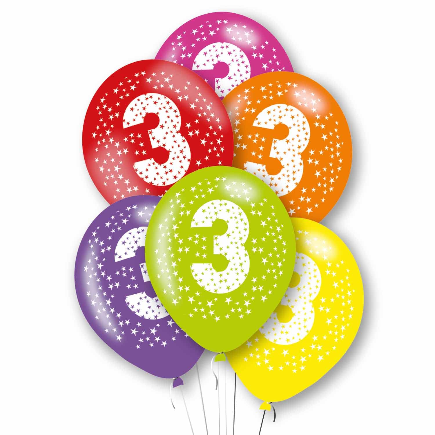 Amscan 9912722 Rtl Balloon Pk6 27Cm Age 3