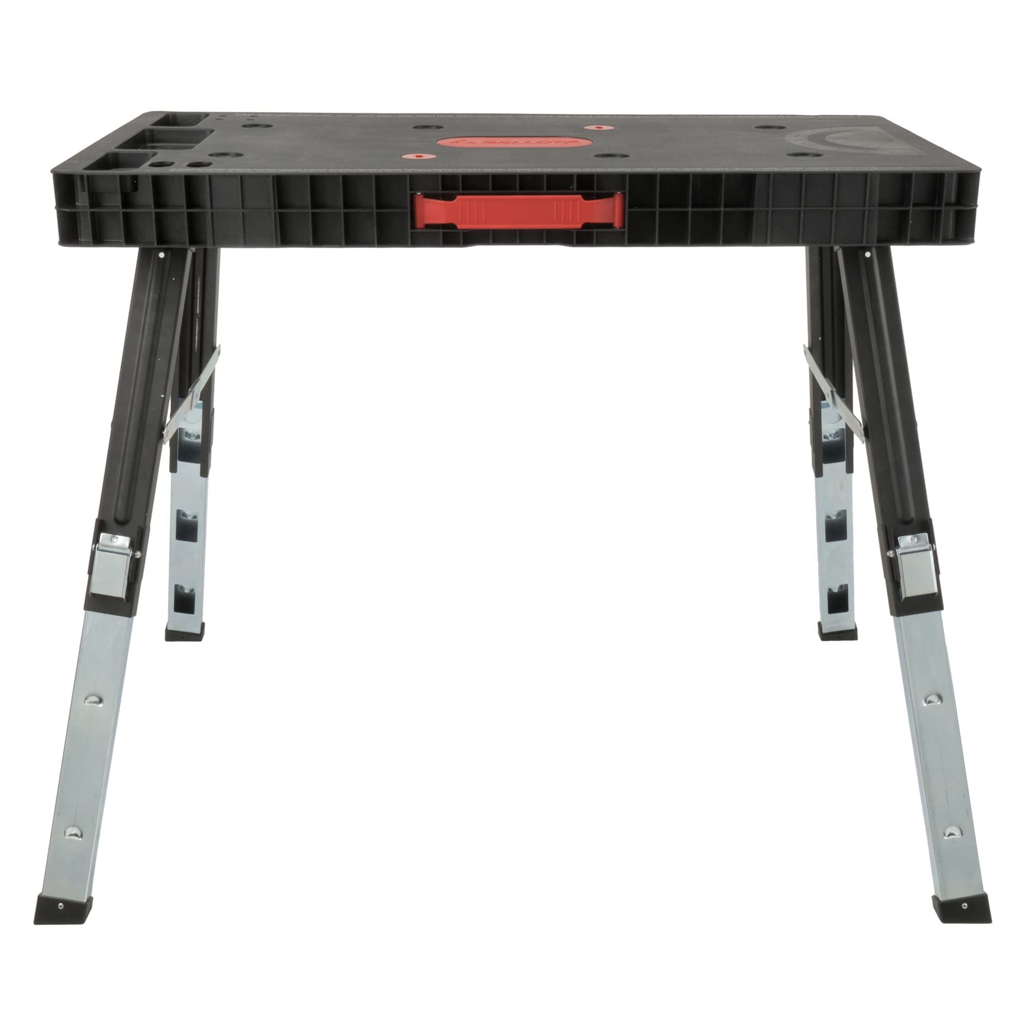 Bellota FWB01 - Banco de trabajo plegable y regulable en 3 alturas (520 mm, 660 mm y 800 mm), carga máxima de 450 Kg, Negro, rojo