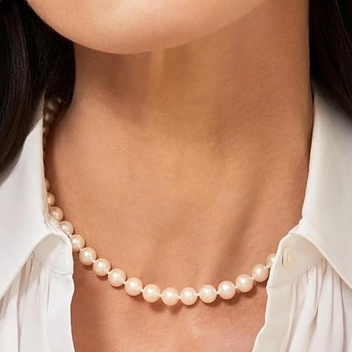 Miniatura 2 de The Pearl SOURCE - Collar de perlas cultivadas en agua dulce de 14 quilates oro de 65 a 0276in calidad AAAA color blanco
