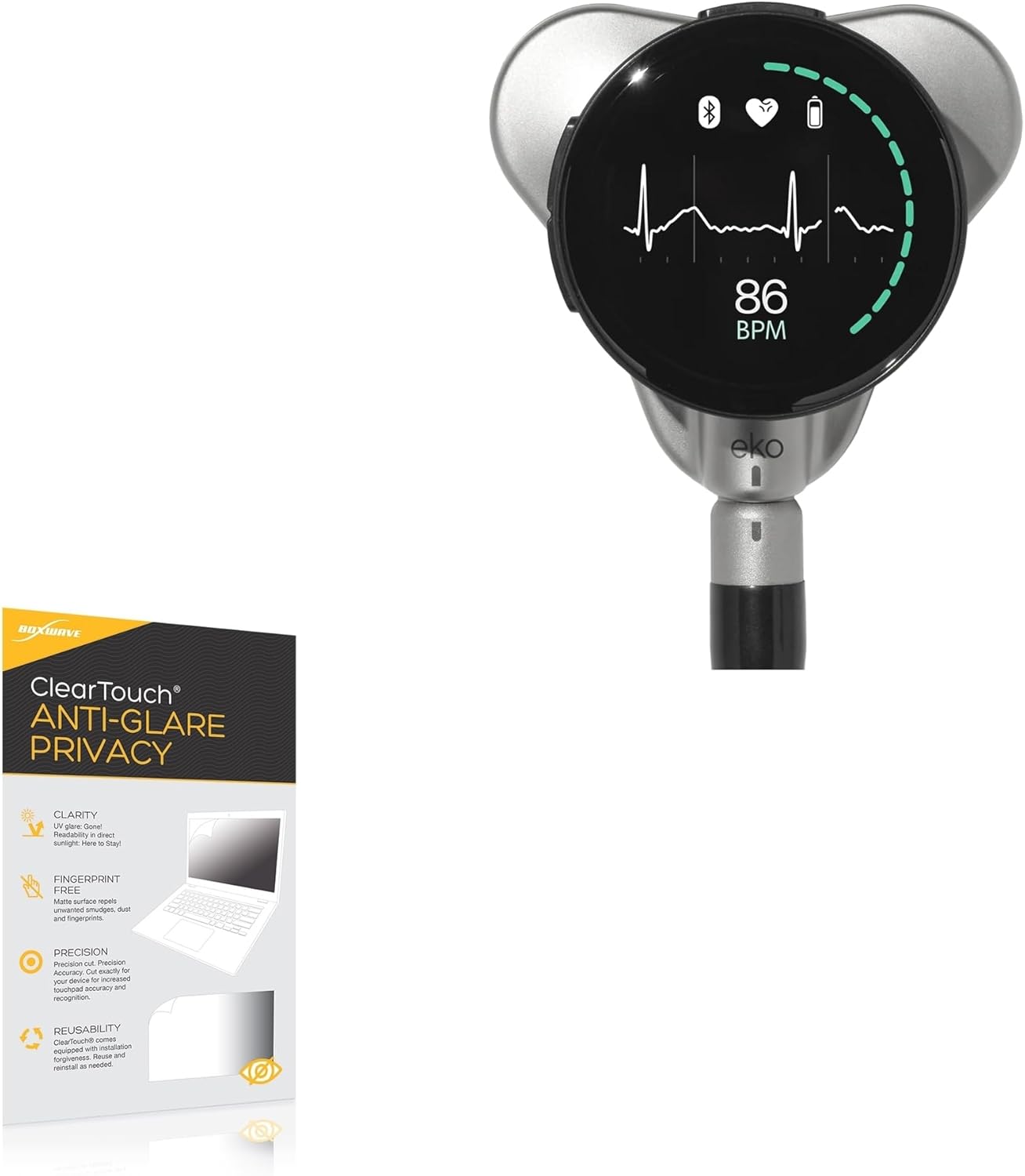 BoxWave Screen Protector Compatible with EKO CORE 500 - ClearTouch Anti-Glare Privacy (2-Pack), Privacy Screen Protector Flexible Film Anti-Glare