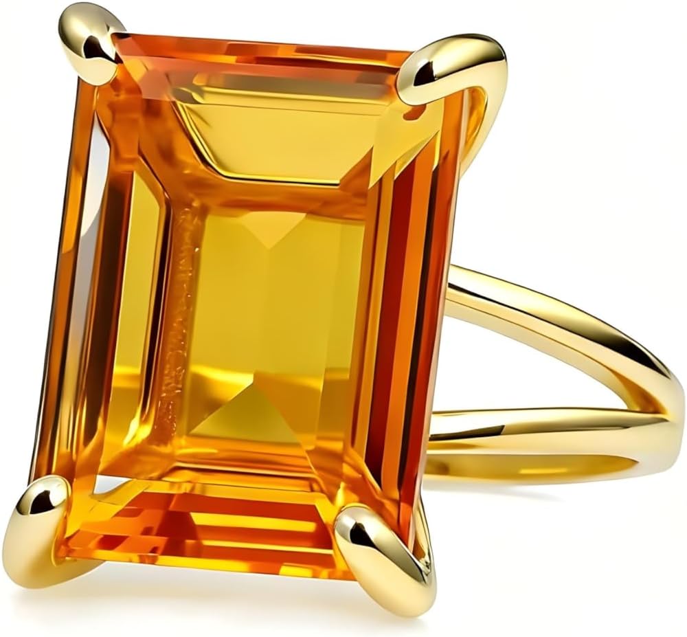 Adorable Gem Rings - Citrine in 925 Sterling Silver - November Birthstone Ring Handcrafted by Artisans - Statement Rings for Brides, Proms, Birthdays - With Jewelry Box - Image 5