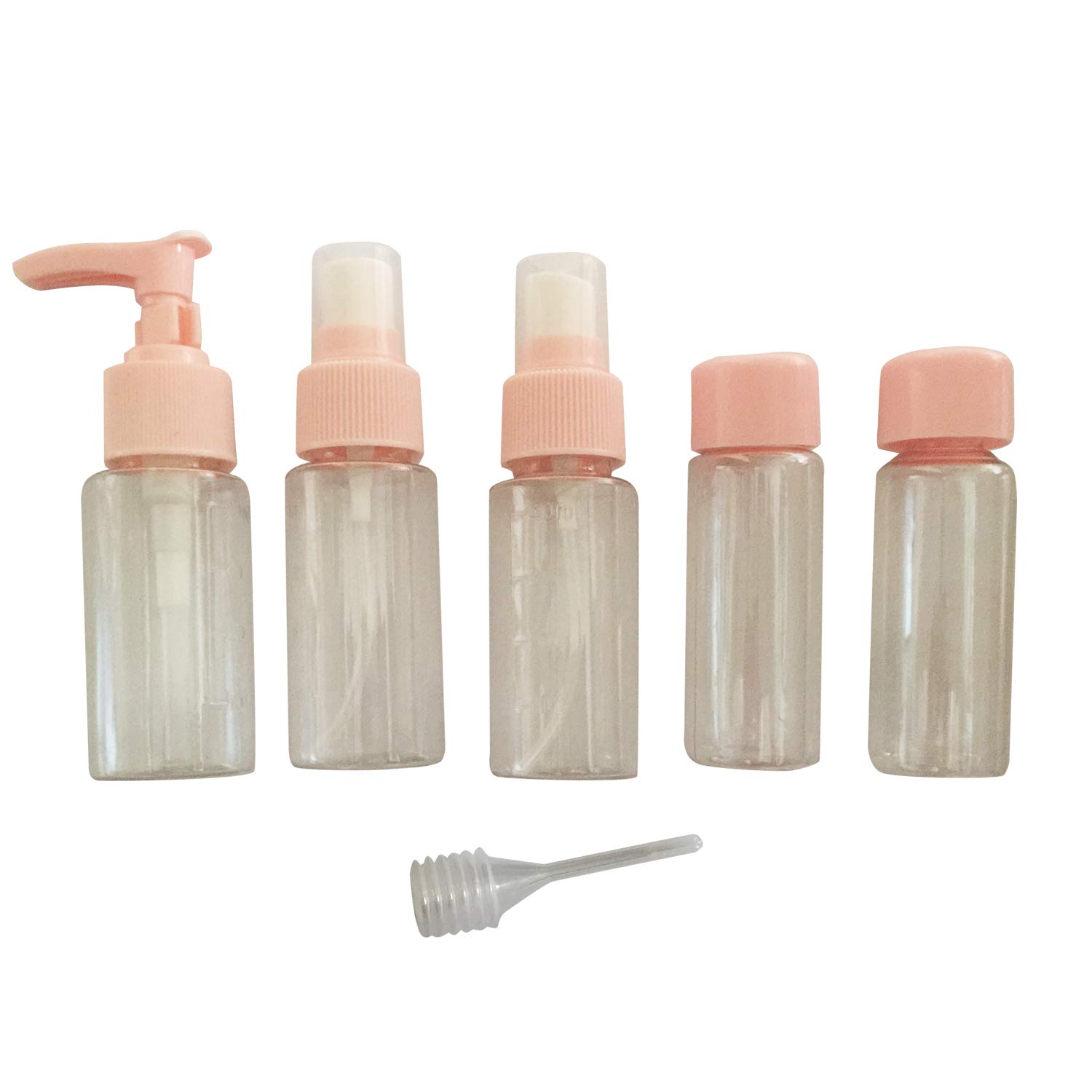 Jianzhuang Cosmetic Makeup Bottles (Pink) - Set of 7 Pieces
