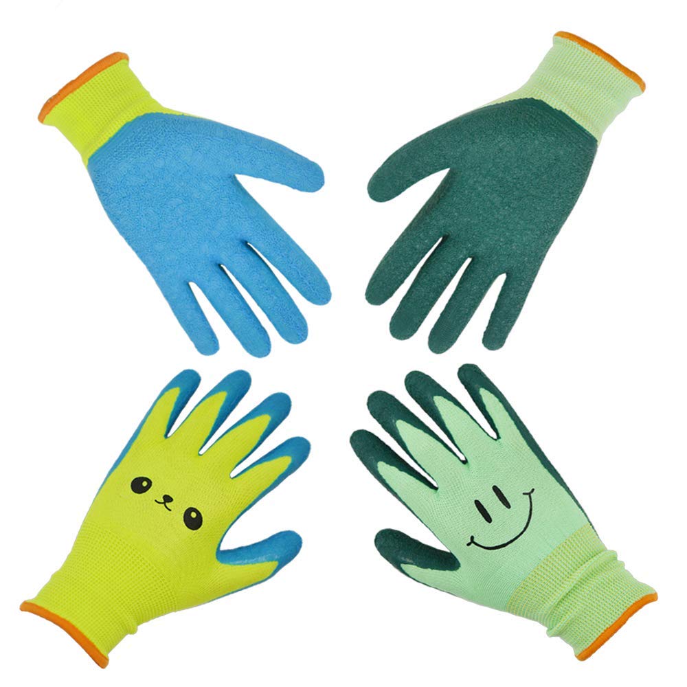 Kids Gardening Gloves for Ages 2-12 Toddlers, Youth, Girls, Boys, Children Garden Gloves for Yard Work (Size 4 for 7, 8 Year Old)