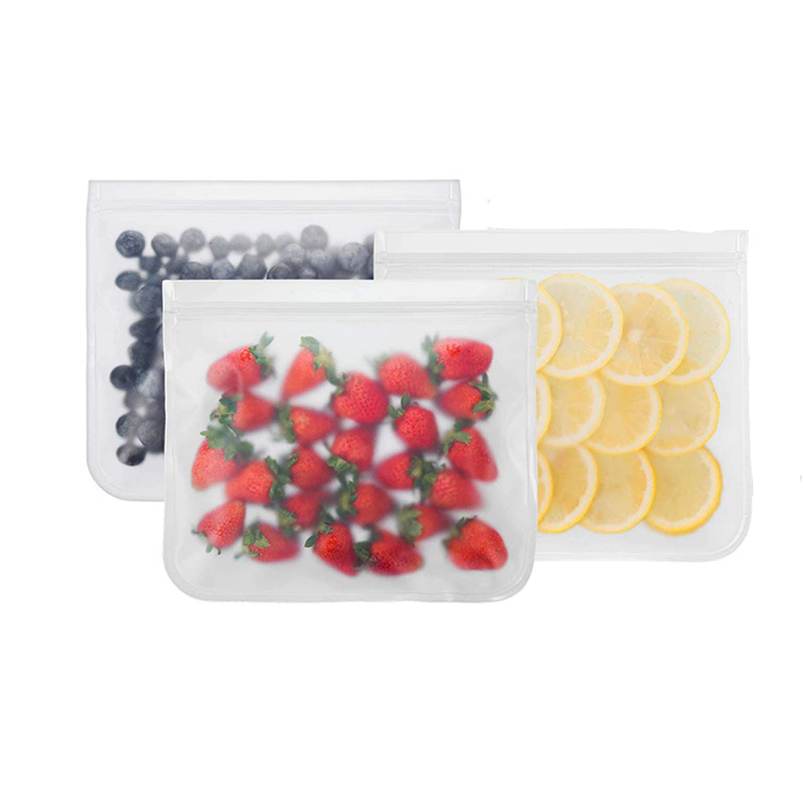 SagaSave Reusable Freezer Bags, Reusable Ziplock Bags Leakproof PEVA Ziplock Bags Ziplock Freezer Bags for Liquids Soup Meat Sandwich Snack Lunch Travel Home Organization 3PCS/M
